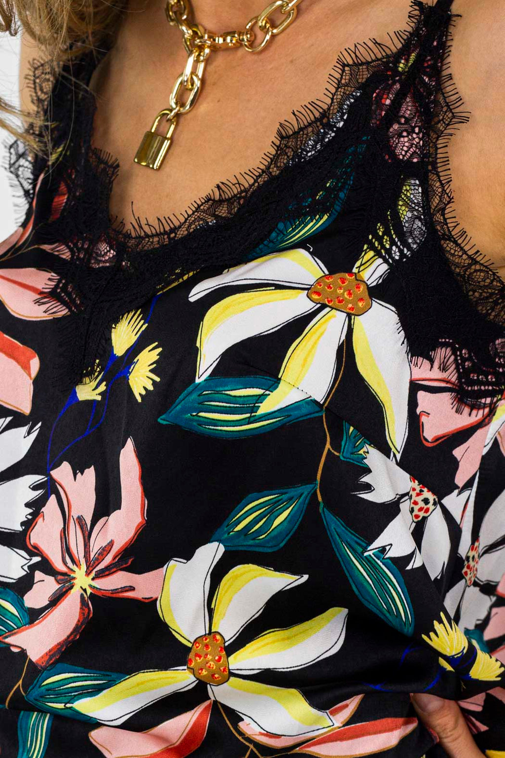 Black Floral Cami - Final Sale