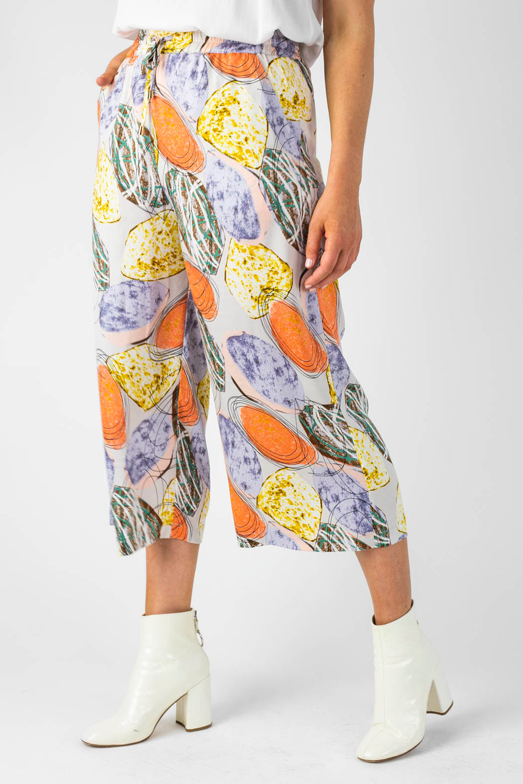 Orange Lilac Silky Crop Culottes - Final Sale