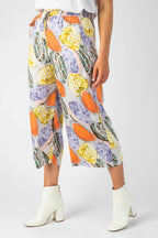 Orange Lilac Silky Crop Culottes - Final Sale