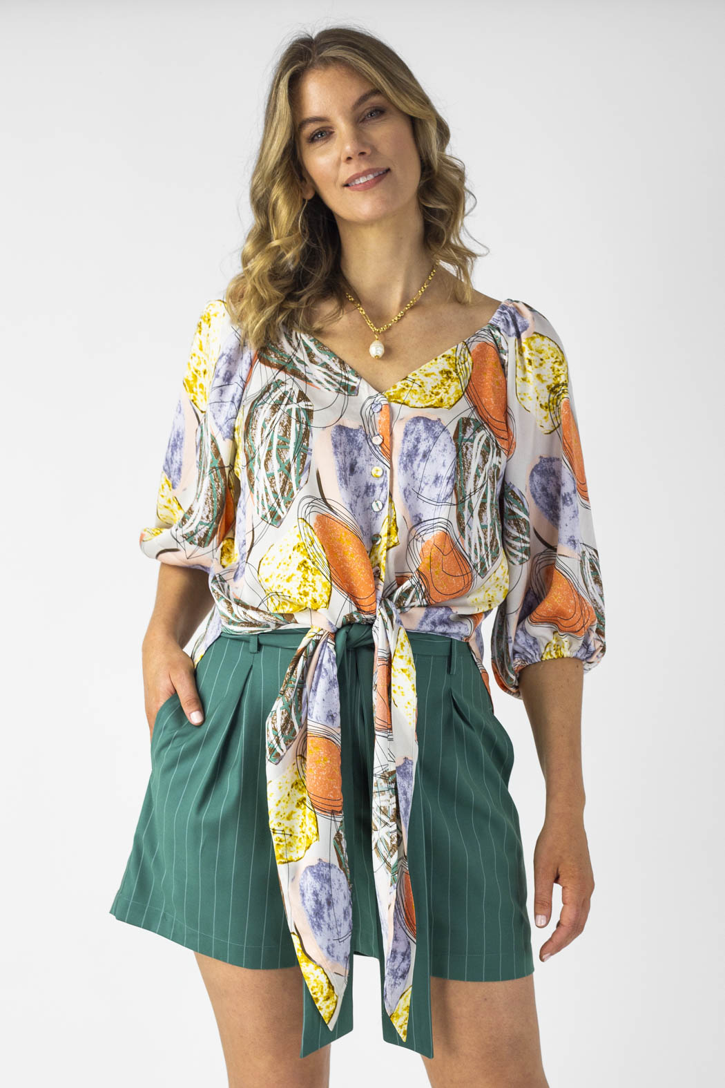 Orange Lilac Bustier Zhoush Shirt