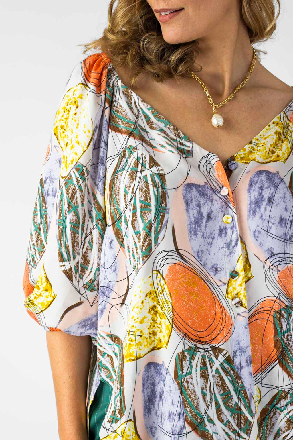 Orange Lilac Bustier Zhoush Shirt