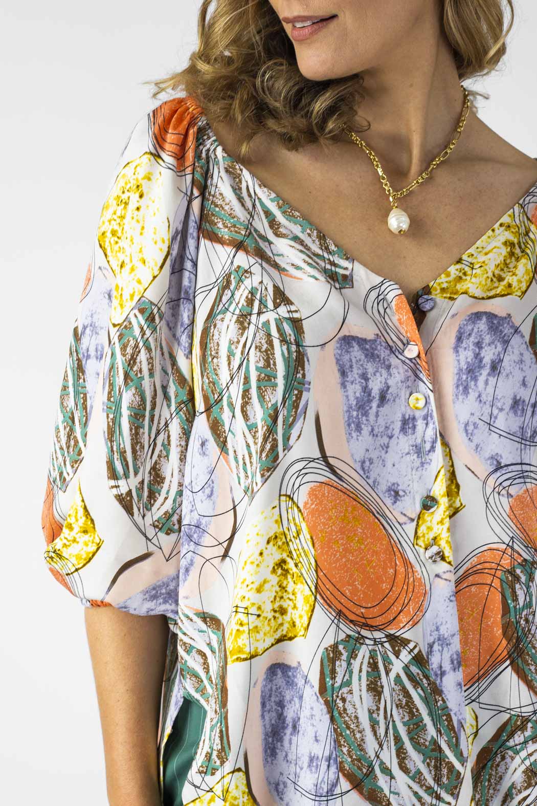 Orange Lilac Bustier Zhoush Shirt