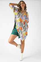 Orange Lilac Bustier Zhoush Shirt