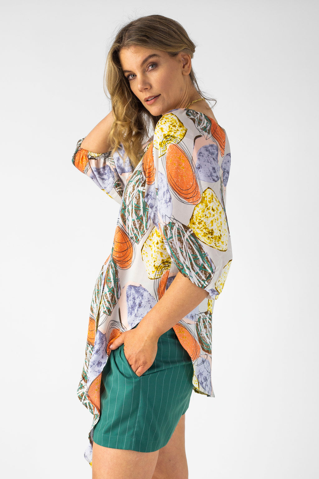 Orange Lilac Bustier Zhoush Shirt