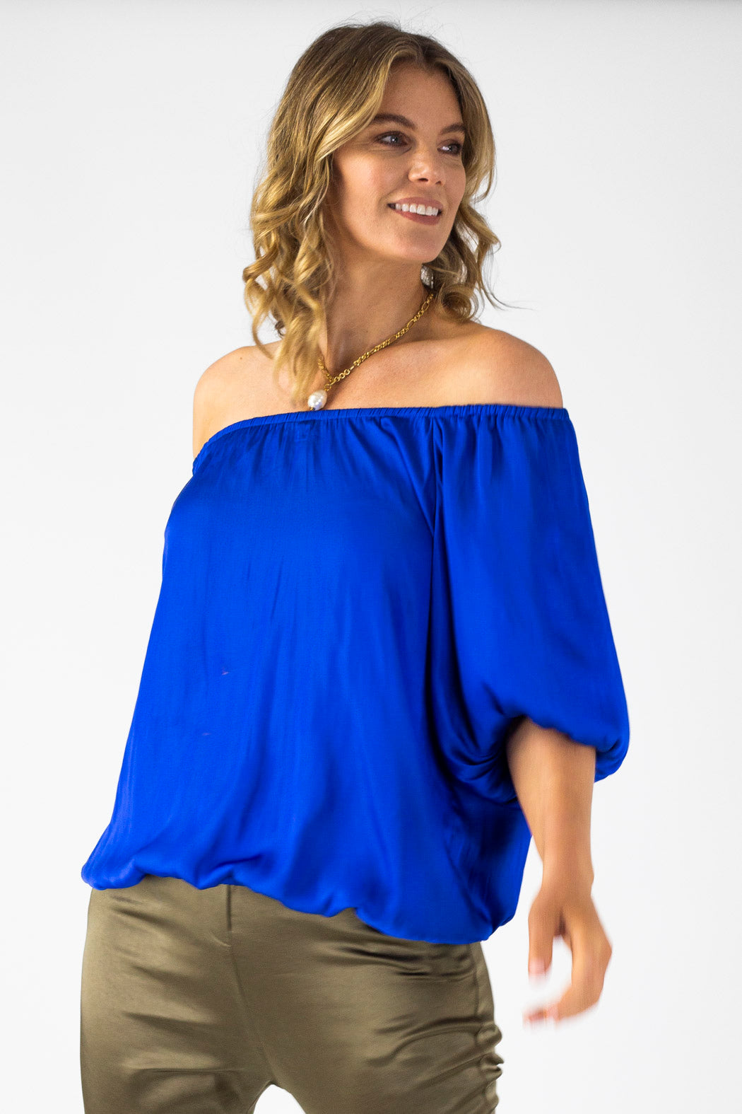 Cobalt Silky Off Shoulder Top NT