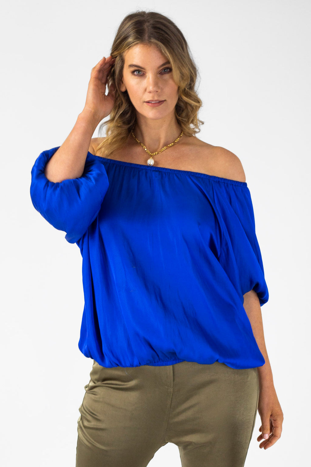 Cobalt Silky Off Shoulder Top NT