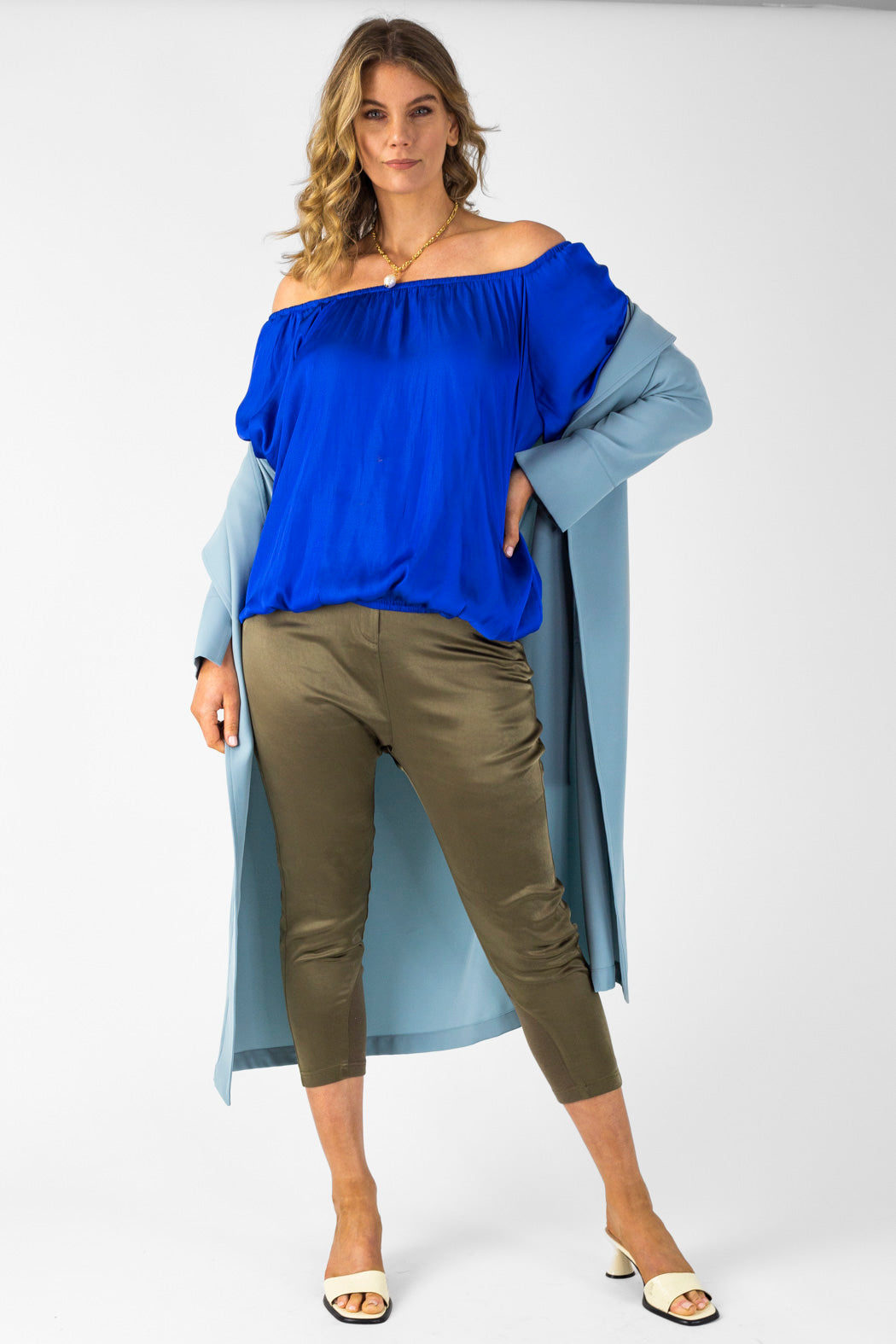 Cobalt Silky Off Shoulder Top NT