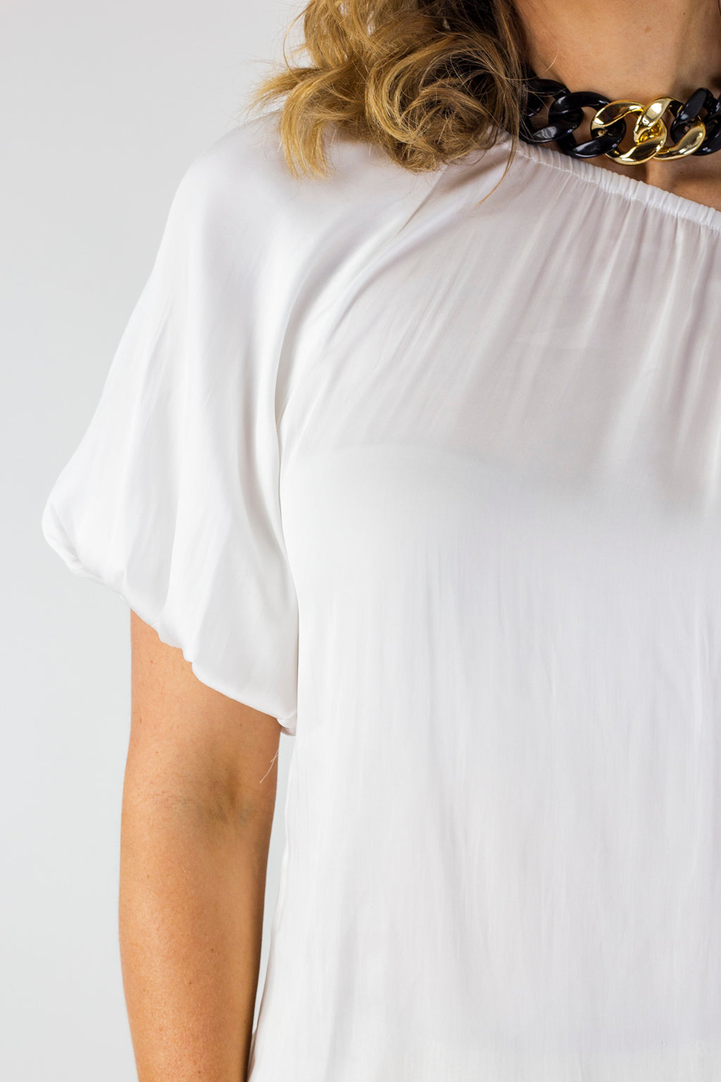 White Silky Off Shoulder Top NT