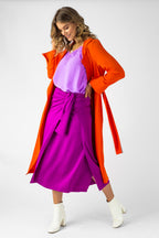 Magenta Knot Front Skirt - Final Sale