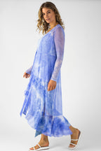 Sky Blue Mesh Flounce Dress - Final Sale