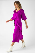 Magenta Knot Front Skirt - Final Sale