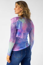 Pastel Mesh Ruffle Top - Final Sale