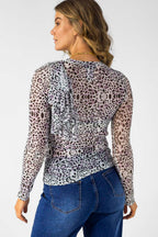 Lilac Mesh Ruffle Top - Final Sale