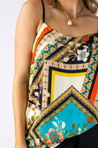 Orange Scarf Silky Lily Cami - Final Sale