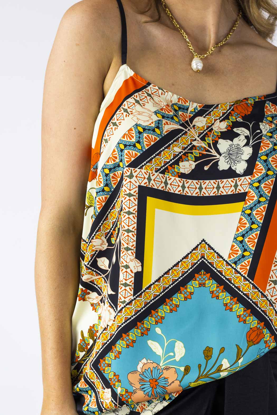 Orange Scarf Silky Lily Cami - Final Sale