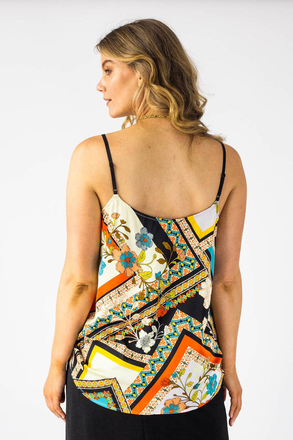 Orange Scarf Silky Lily Cami - Final Sale