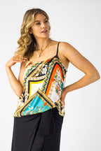 Orange Scarf Silky Lily Cami - Final Sale