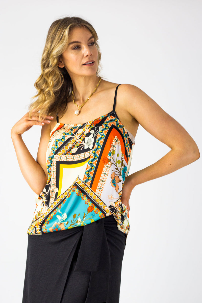 Orange Scarf Silky Lily Cami - Final Sale