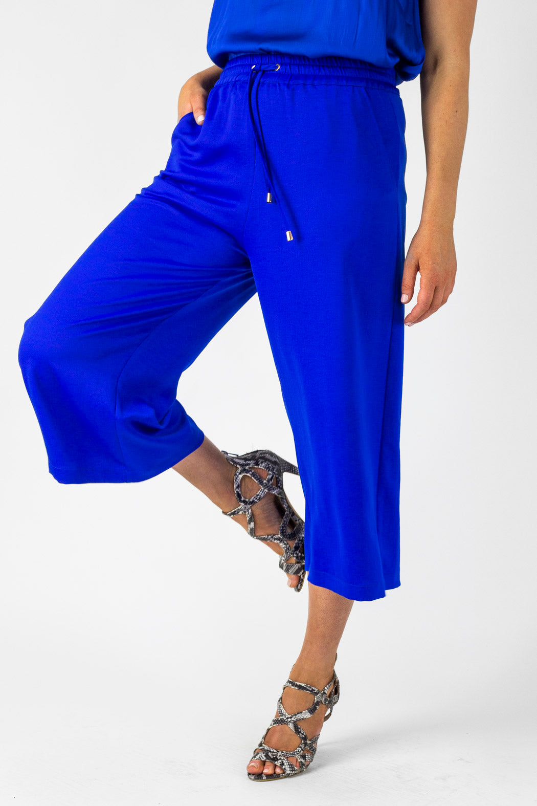 Cobalt Silky Crop Culotte - Sale