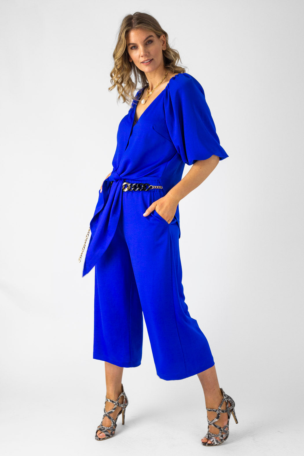 Cobalt Silky Crop Culotte - Sale