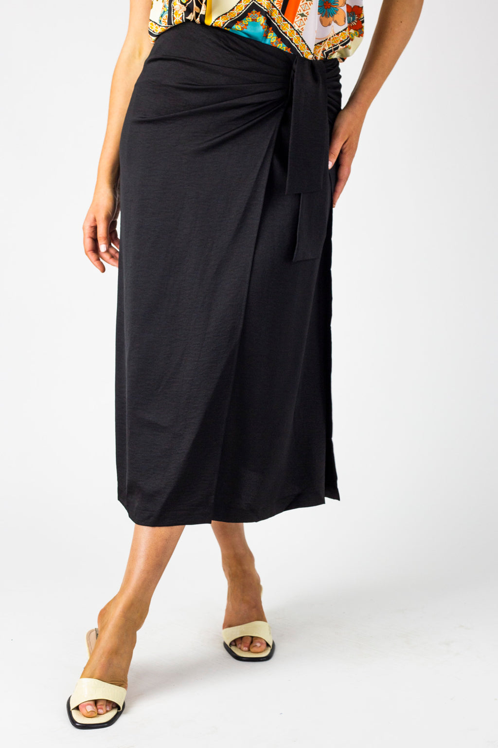 Black Knot Front Skirt - Final Sale