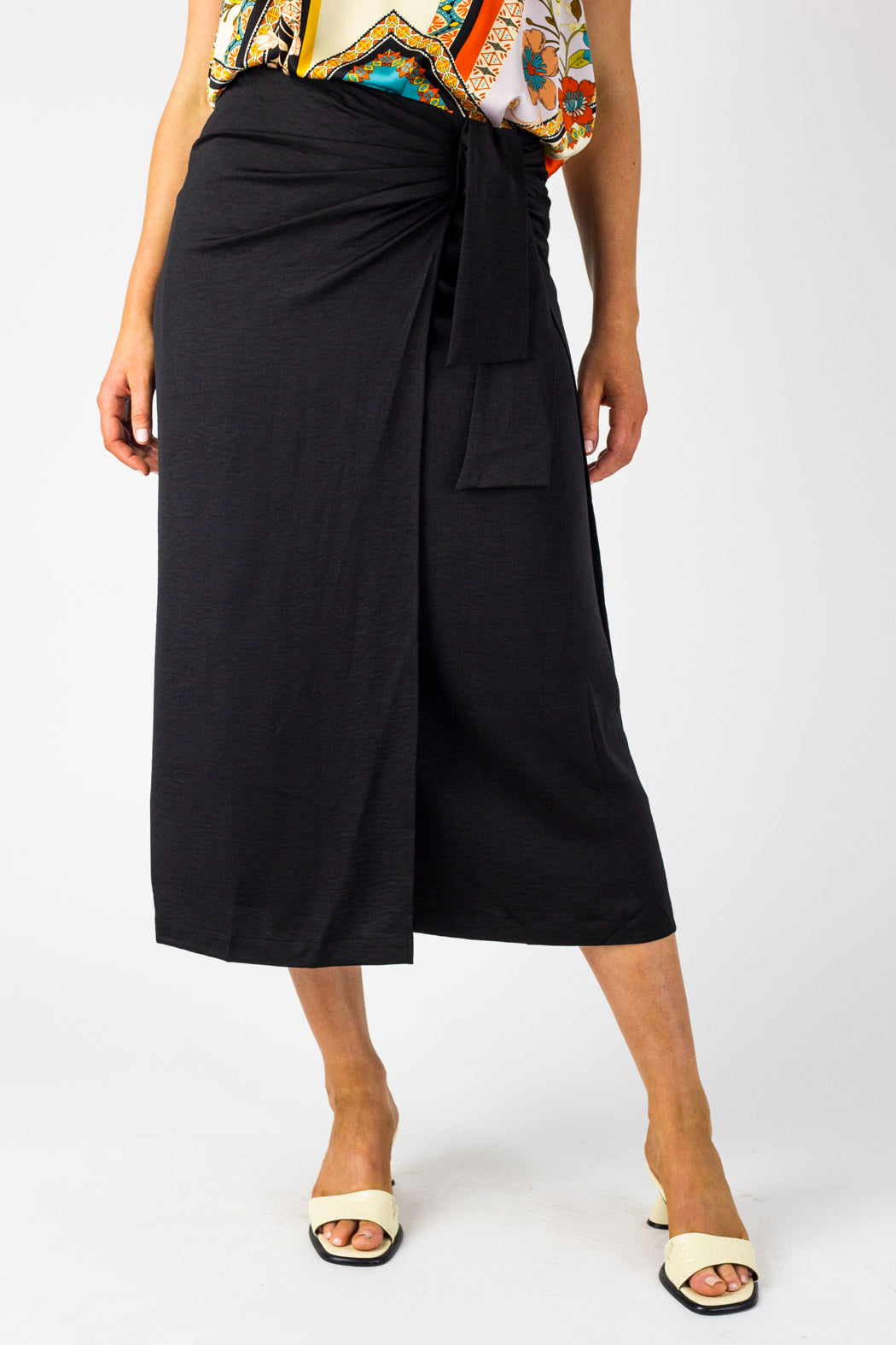 Black Knot Front Skirt - Final Sale