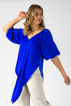 Cobalt Bustier Zhoush Shirt - Final Sale