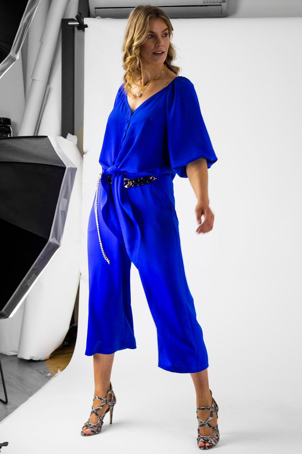 Cobalt Bustier Zhoush Shirt - Final Sale