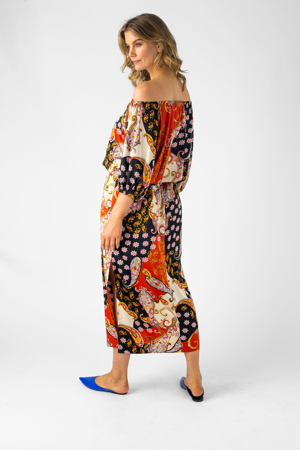 Orange Off Shoulder Dress - SALE