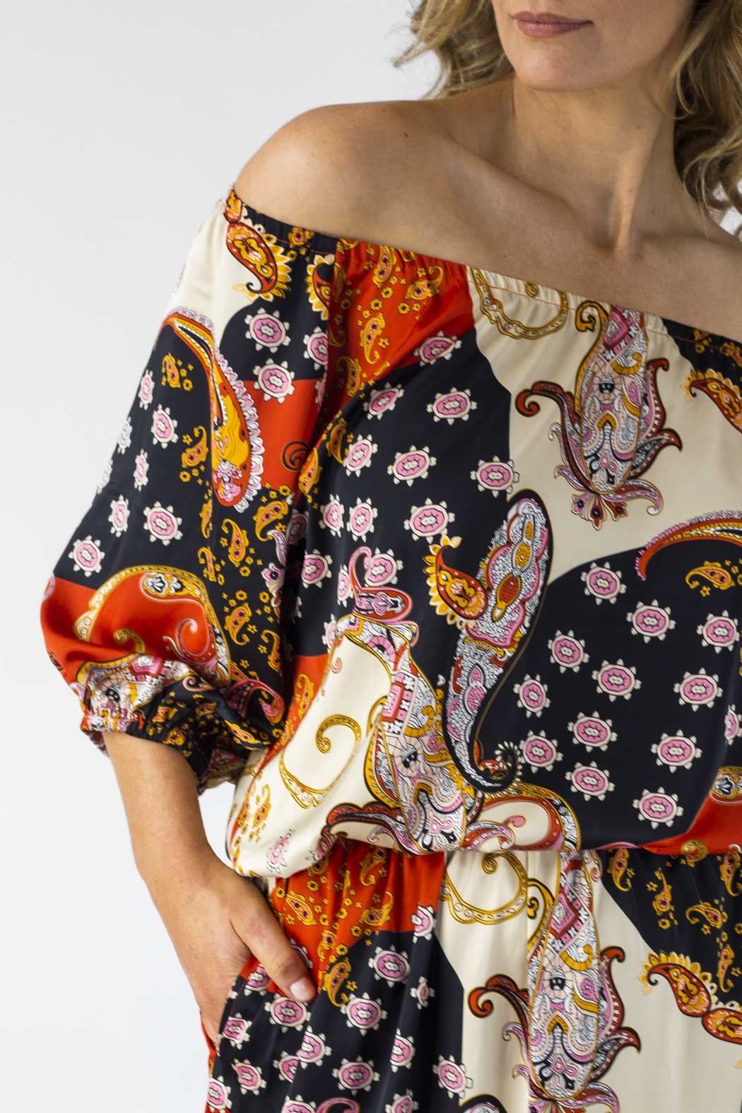 Orange Off Shoulder Dress - SALE