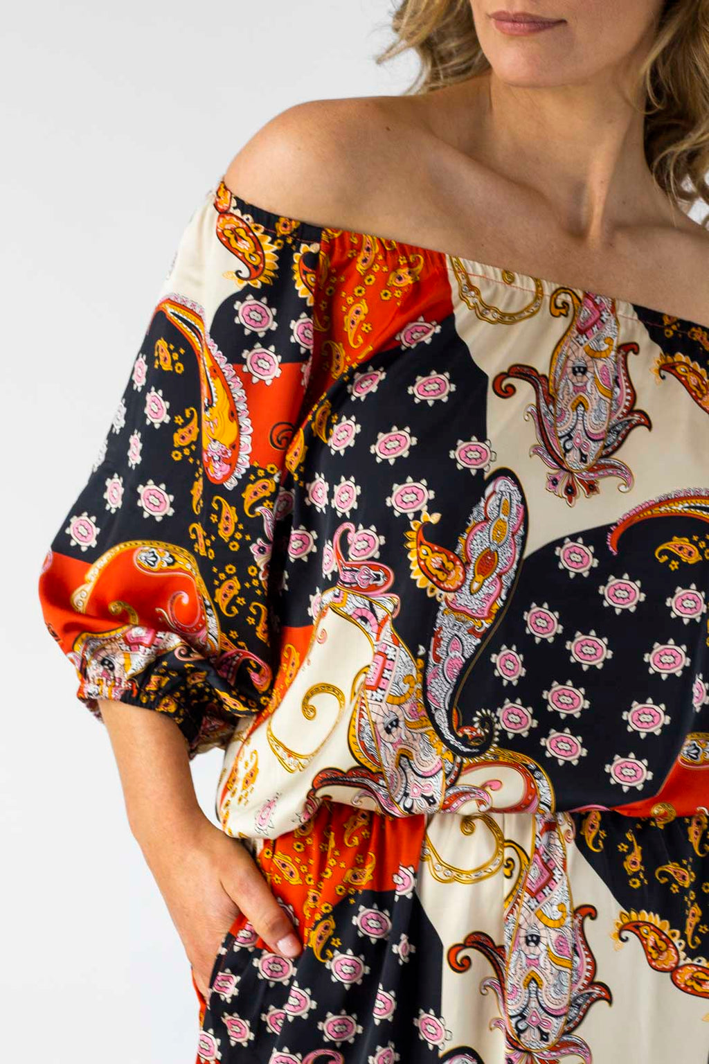 Orange Off Shoulder Dress NT