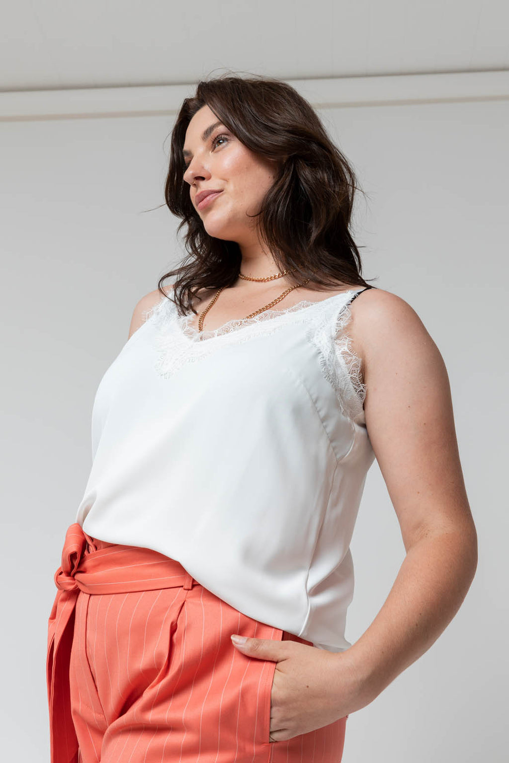 Ivory Lace Vee Cami - Final Sale