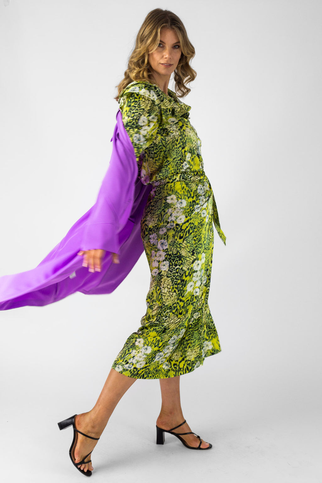 Yellow Print Knot Front Skirt - Final Sale