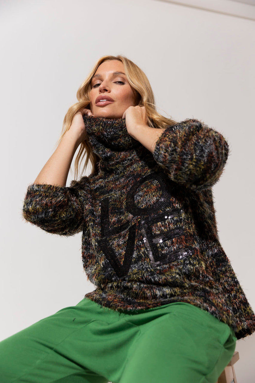Black Speckle Fluffy Love Jumper - Sale
