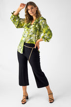 Yellow Print Ruffle Shirt - Sale