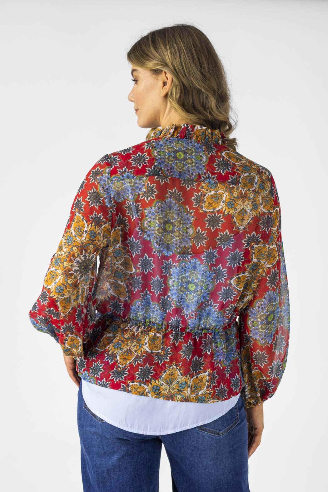 Red Print Bolero - Final Sale