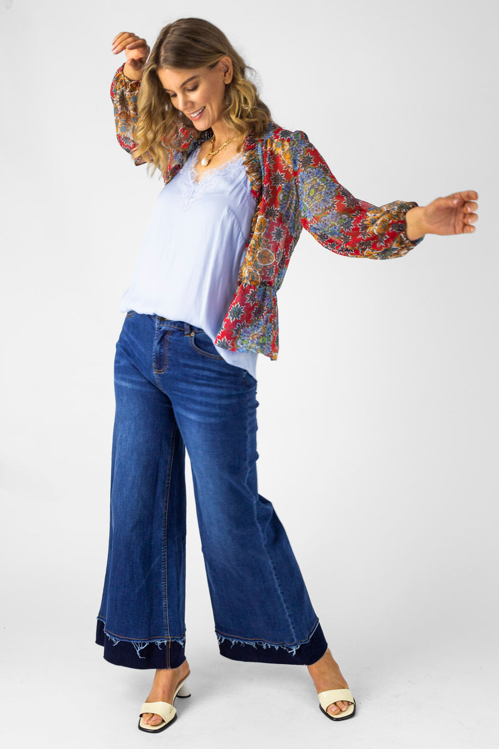 Red Print Bolero - Final Sale