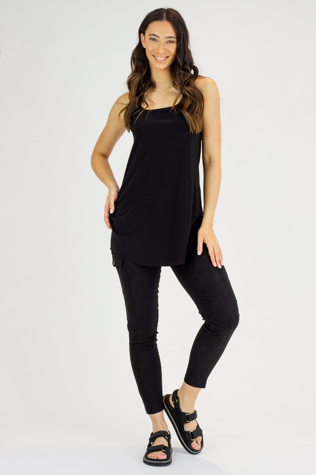 Black 70cm Layering Cami X 2 Pack