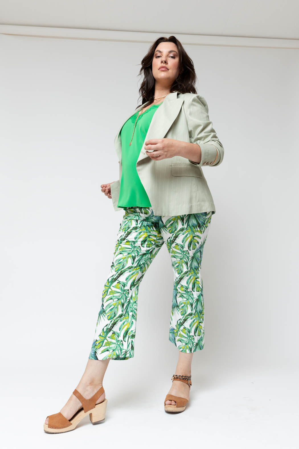 Green Palm Easy Days Stretch Pants - Final Sale