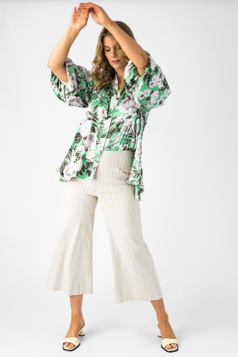 Mint Silky Tunic Shirt - Final Sale