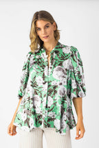 Mint Silky Tunic Shirt - Final Sale