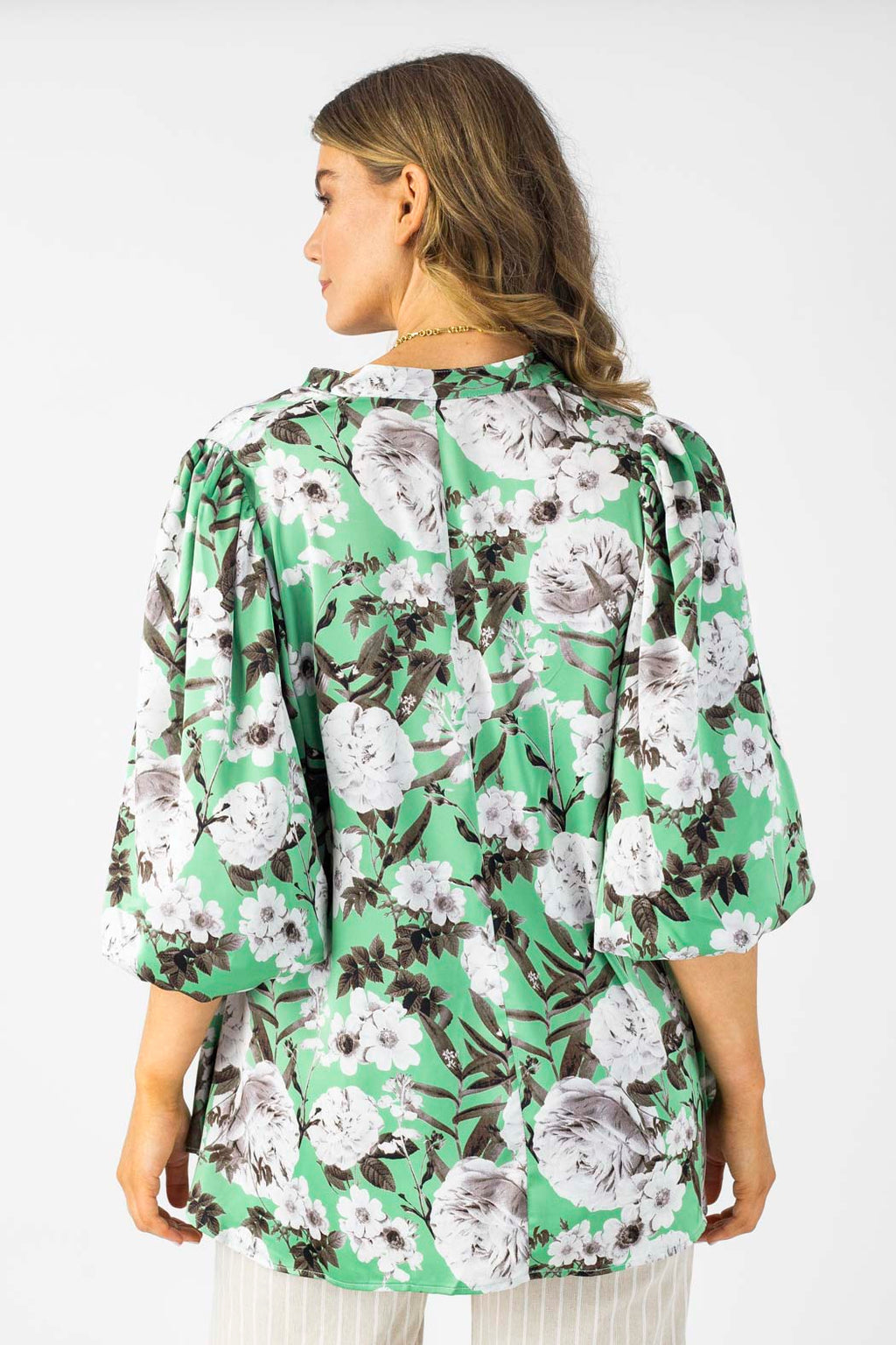 Mint Silky Tunic Shirt - Final Sale