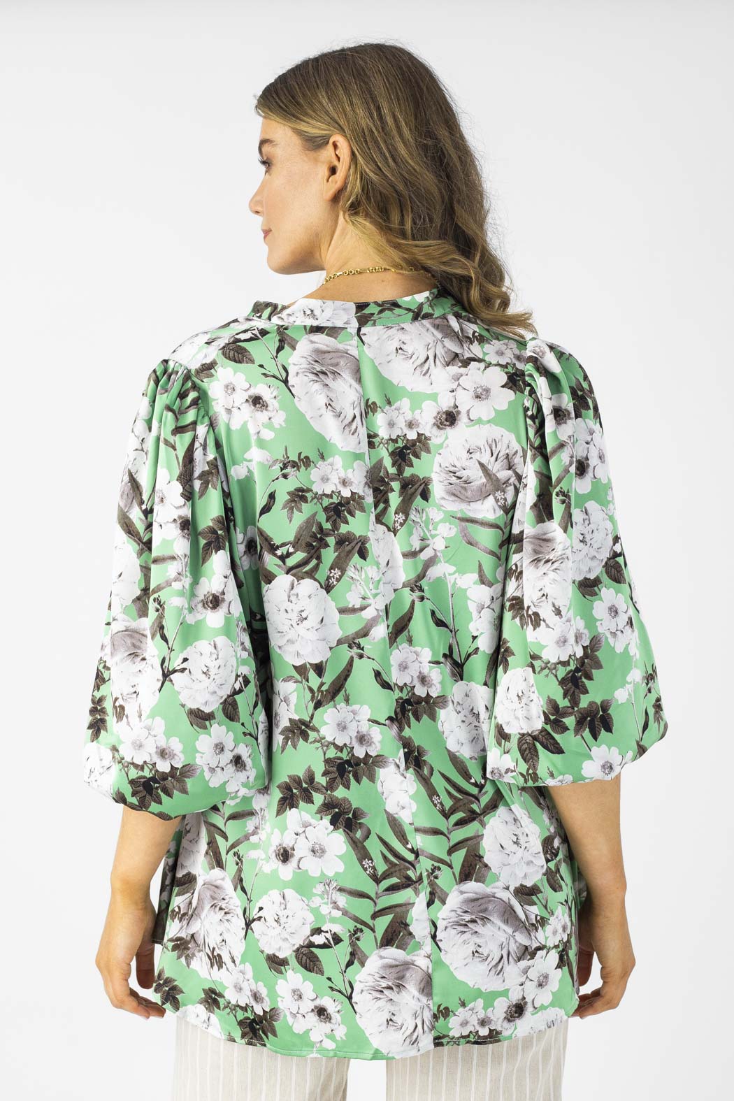 Mint Silky Tunic Shirt - Final Sale