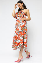 Tangerine One Shoulder Dress - Final Sale