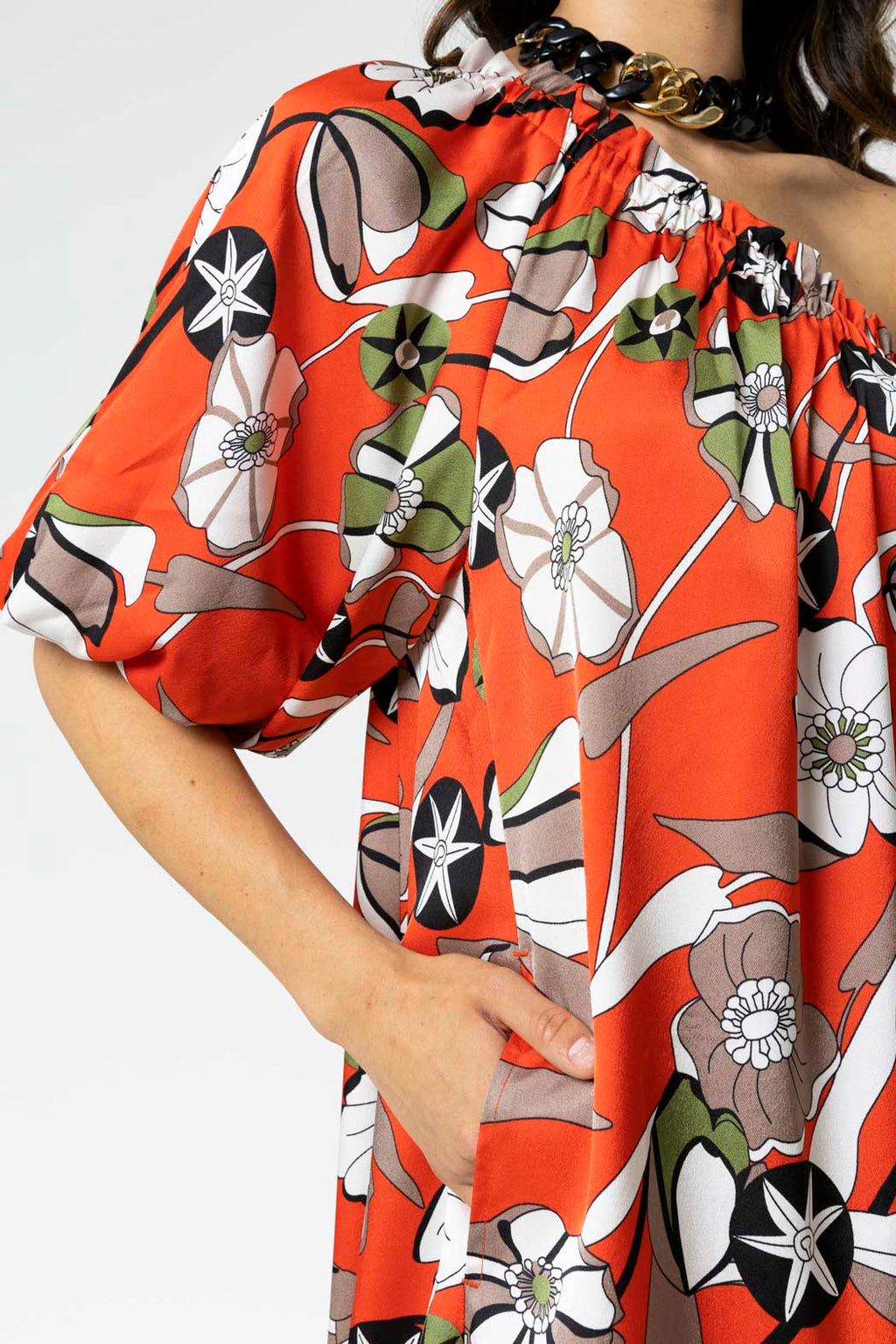 Tangerine One Shoulder Dress - Final Sale