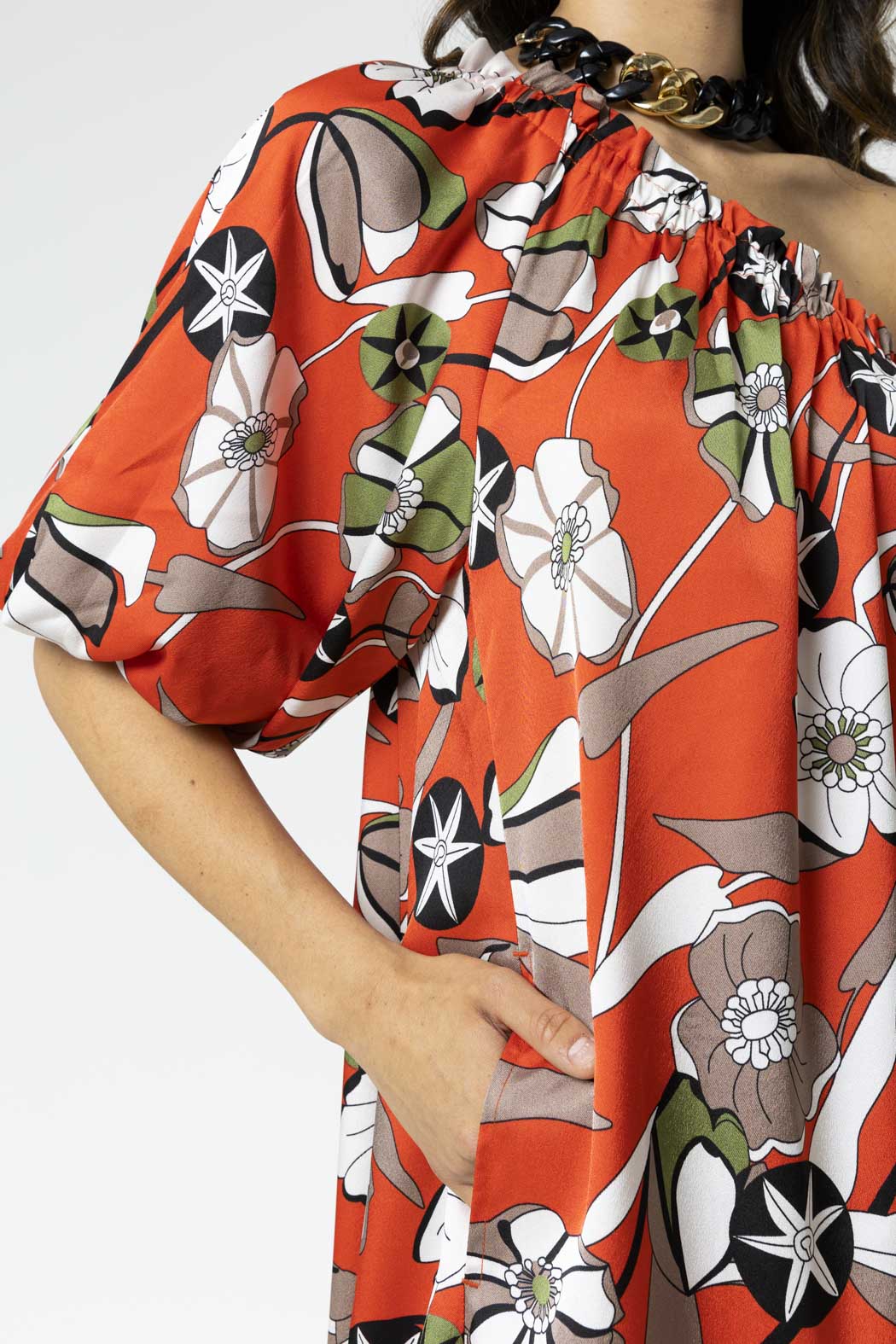 Tangerine One Shoulder Dress - Final Sale