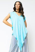 Sky Blue Sleeveless Zhoush Tie Top - FINAL SALE