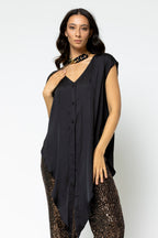 Black Sleeveless Zhoush Tie Top -final Sale