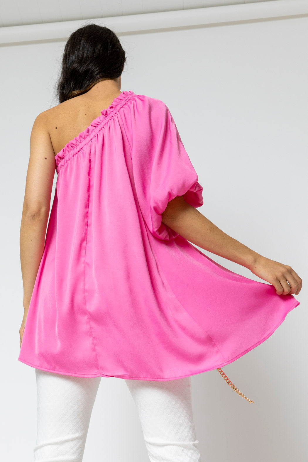 Hot Pink One Shoulder Top - Sale