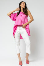Hot Pink One Shoulder Top - Sale